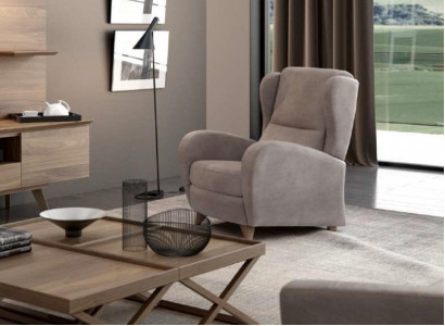 Luxus Relaxační křeslo, čtecí křeslo, moderní design, jednosedadlo, taupe moderní.